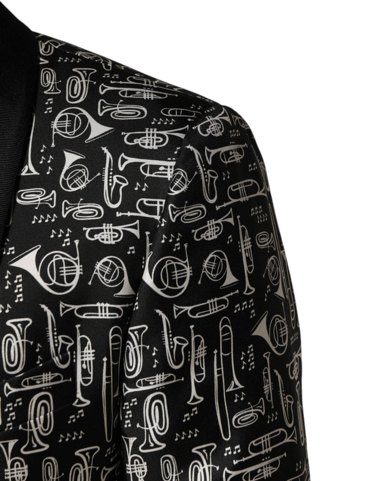 Dolce & Gabbana Black Jazz Club Silk Single Breasted Blazer
