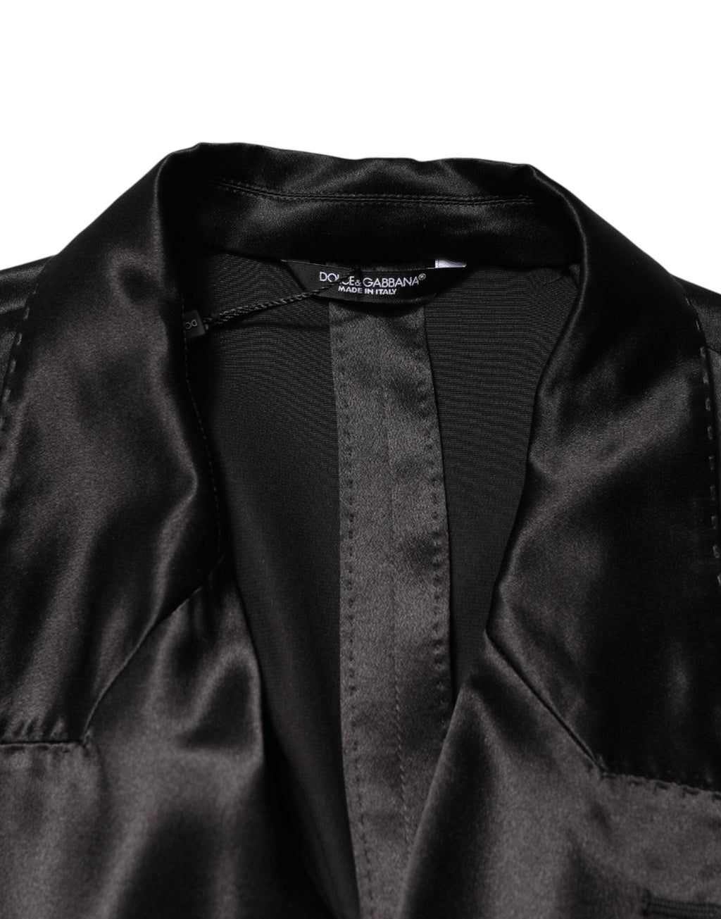 Dolce & Gabbana Black Silk Double Breasted 2 Button Blazer