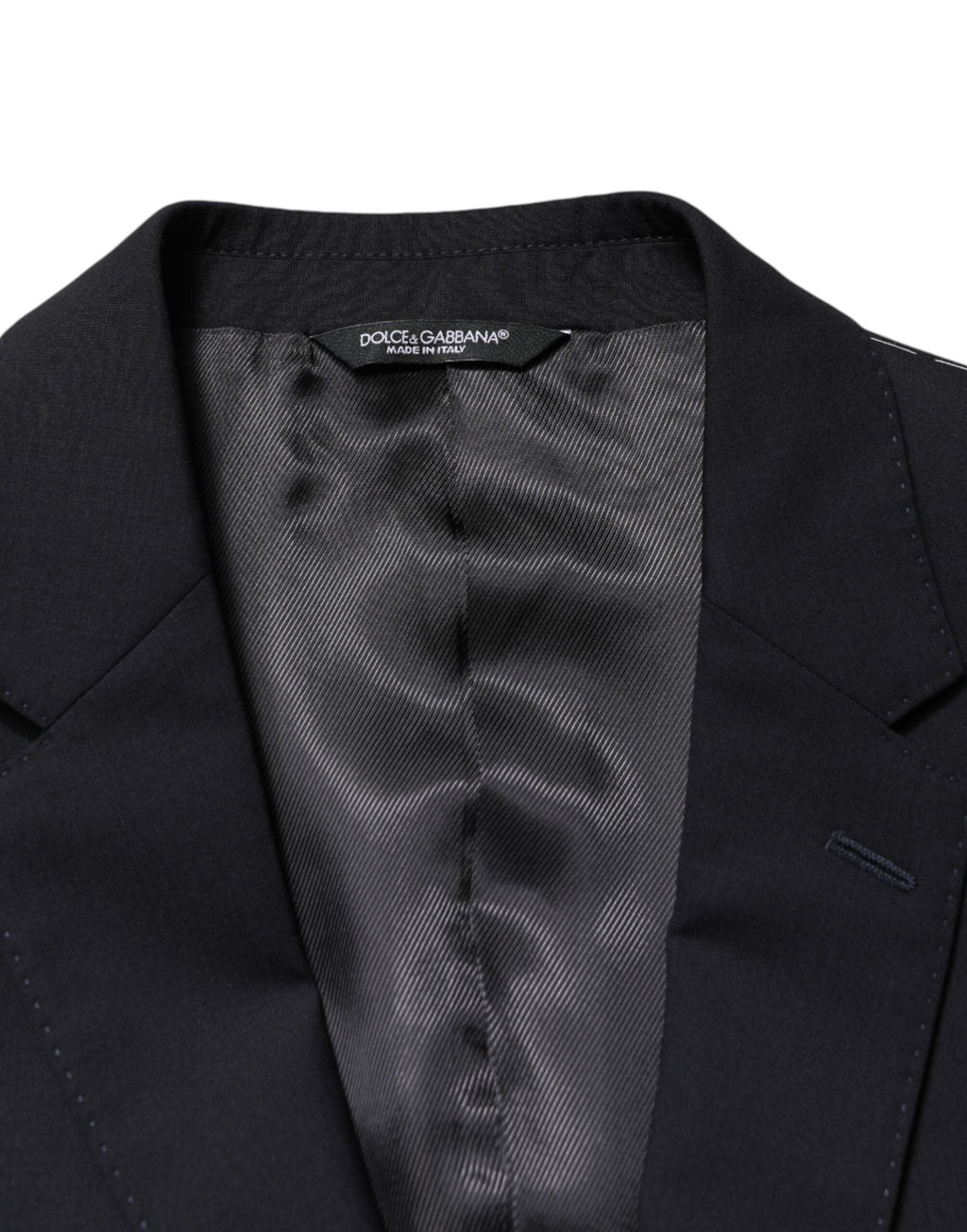 Dolce & Gabbana Dark Blue Wool Single Breasted 2 Button Blazer