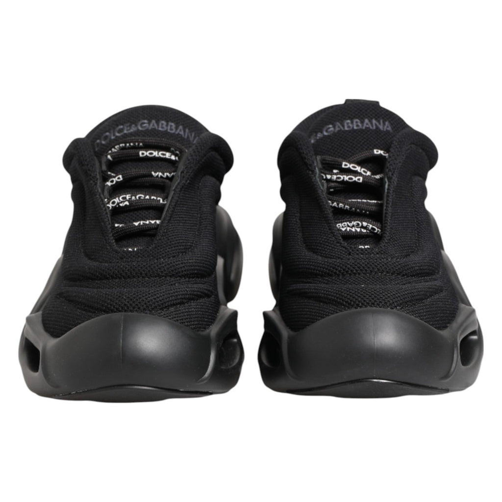 Dolce & Gabbana Black Slip On Low Top Wave Sneakers Shoes