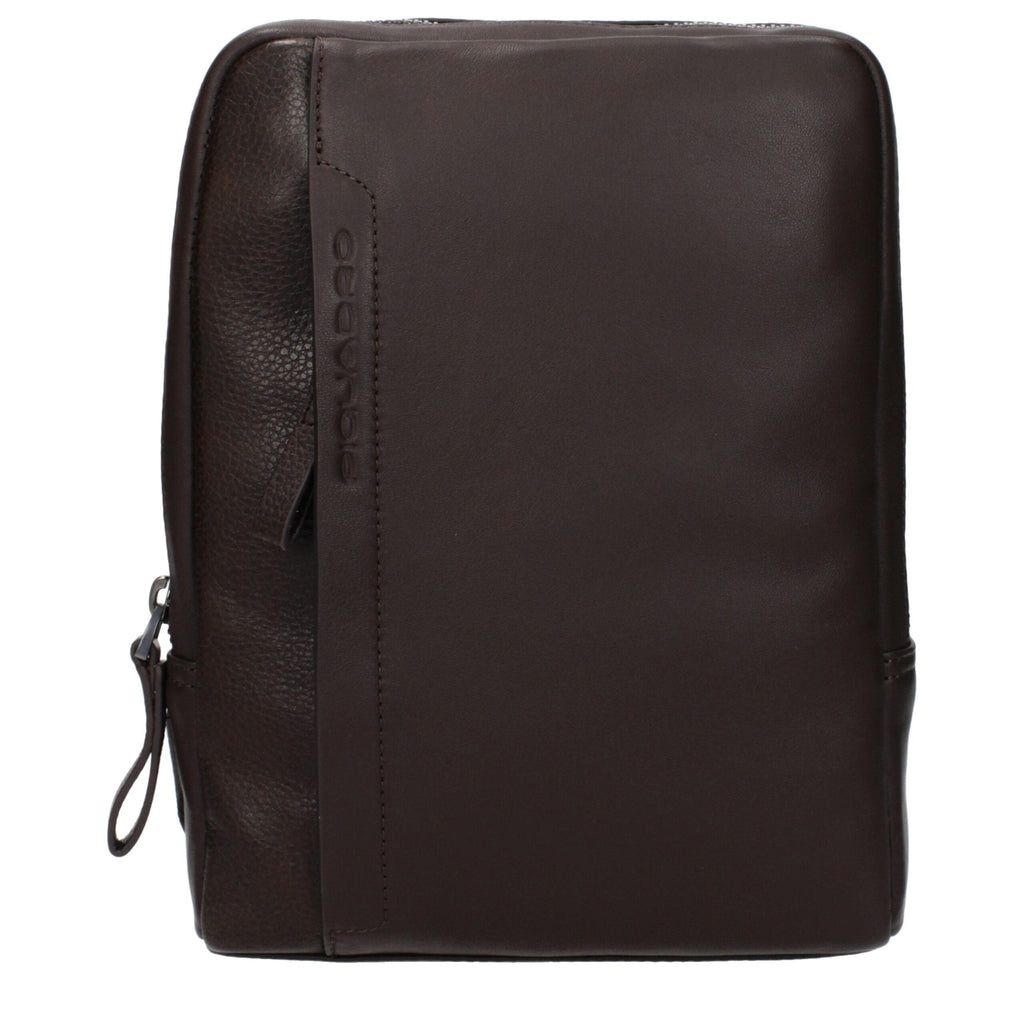 Piquadro Brown Leather Crossbody Bag